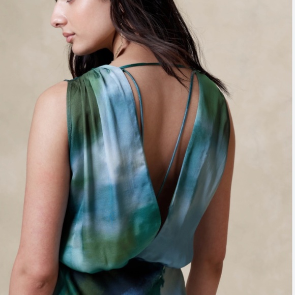 NWT Banana Republic Jesse Satin Dress SZ L - Picture 3 of 10